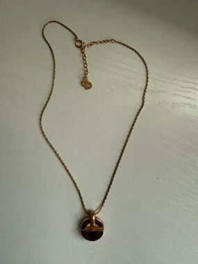 Christian Dior Gold Tone Pendant Necklace - Vintage